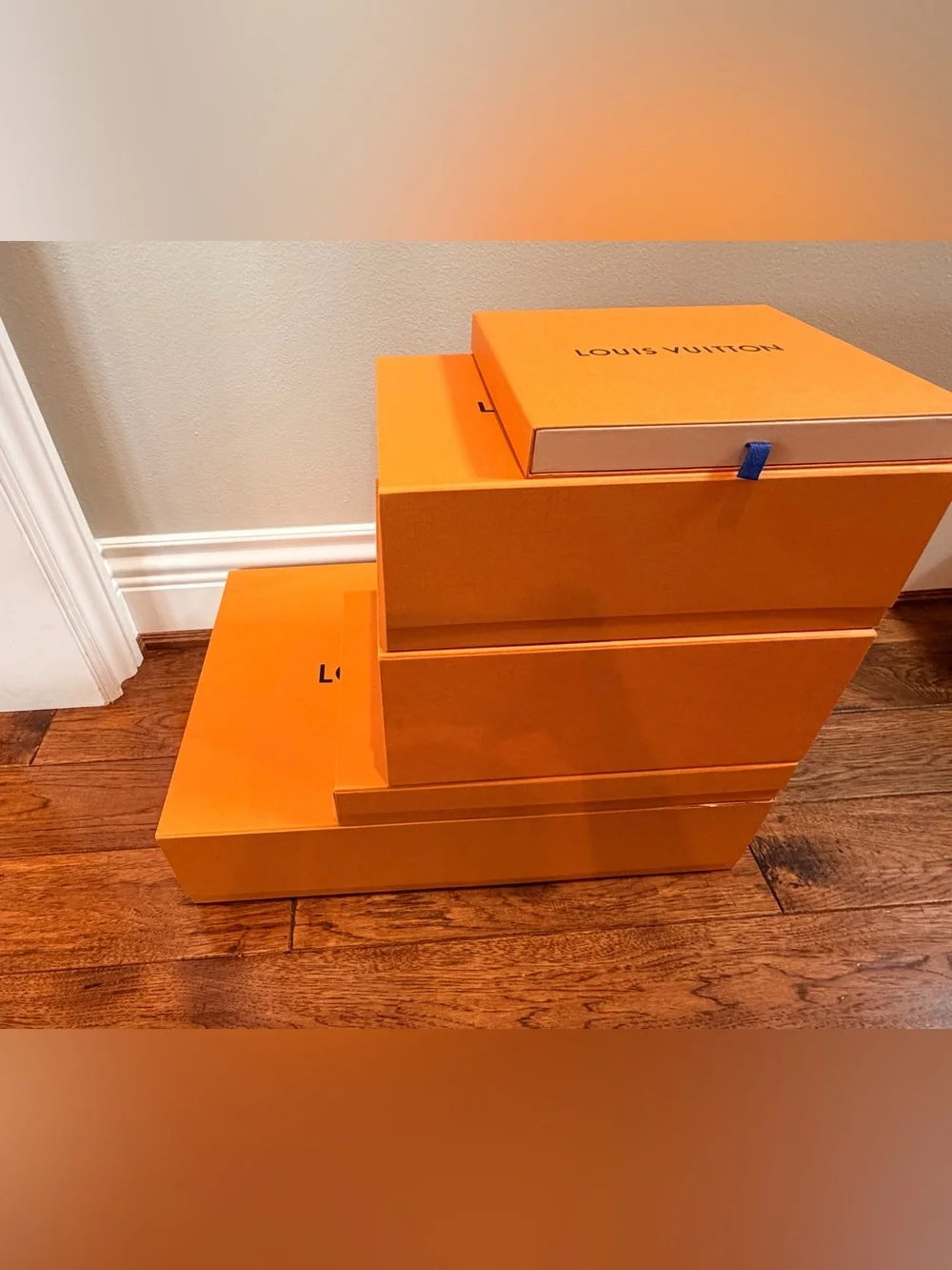 Louis Vuitton Orange Signature Gift boxes. 5 different variations.